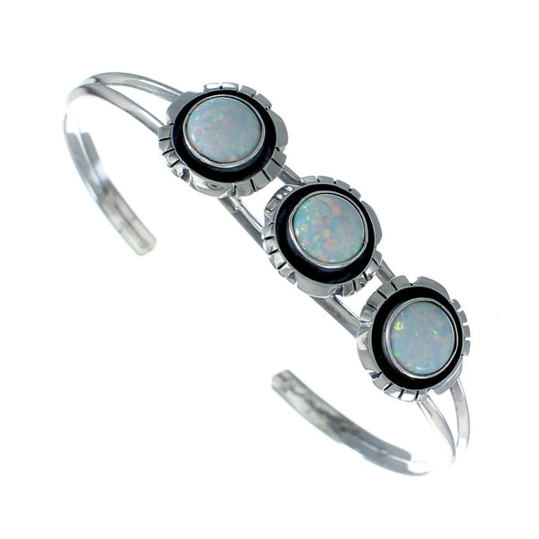 Native American Navajo Opal Sterling Silver Cuff Bracelet JX130699